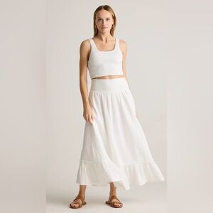 Quince 100% Organic Cotton Gauze Smocked Maxi Skirt
